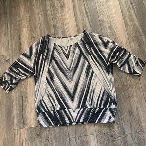 EST.‎ 1946 GRAY/BLACK/WHITE RUCHED SIDES BANDED BOTTOM TOP XL-EUC